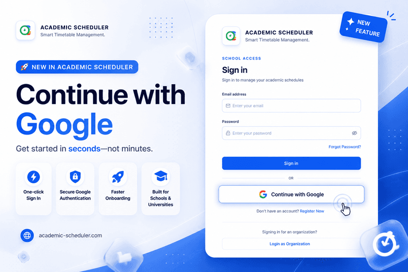 Sign in with Google: Faster Access to Academic Scheduler